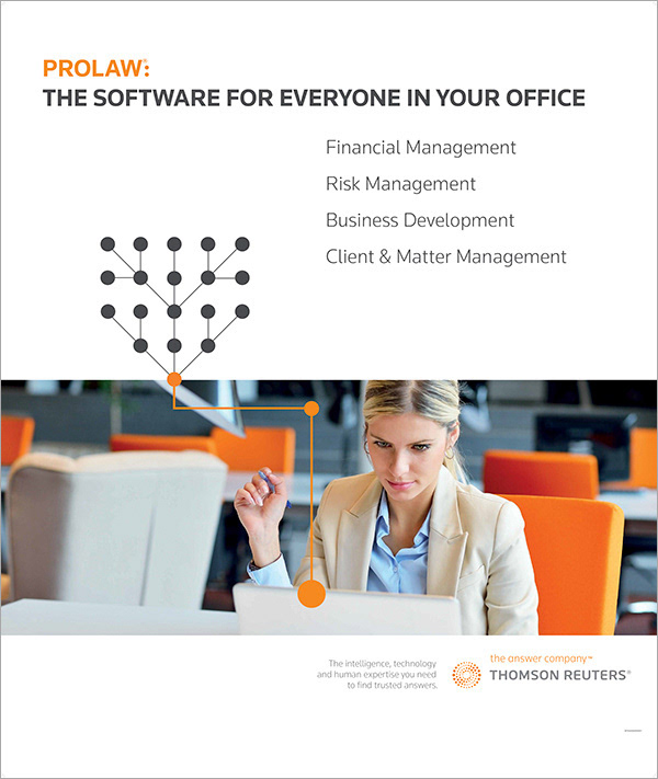 Poster for Thomson Reuters' ProLaw software