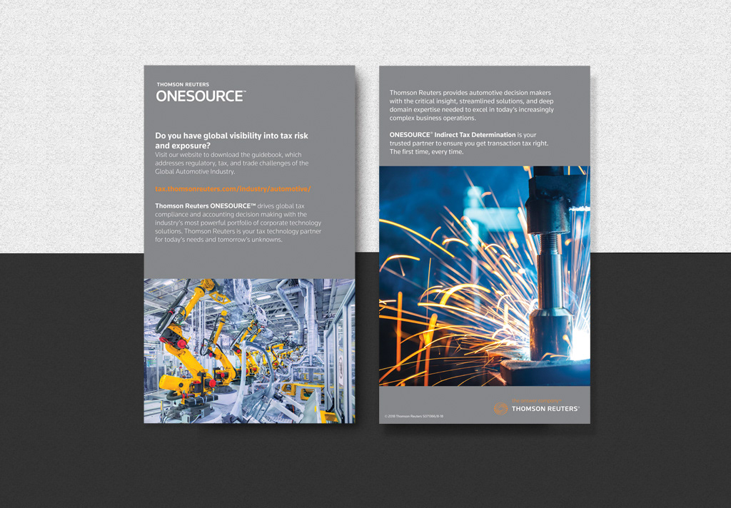 Flyer for Thomson Reuters' OneSource software