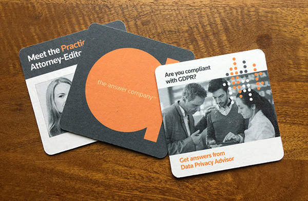 Beverage coasters for Thomson Reuters